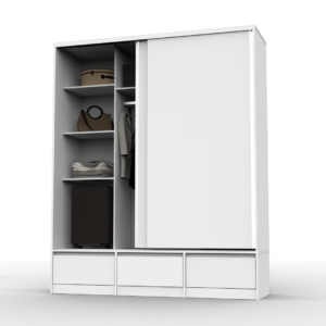 <b>PLACARD</b> 2 PUERTAS CORREDIZAS 3 CAJONES EXTERIORES 1,8mts