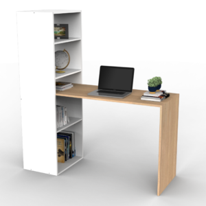 <b>ESCRITORIO</b> MODERNO CON BIBLIOTECA